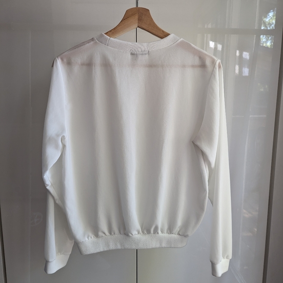 Oak + Fort Sheer White Blouse, O/S - Picture 3 of 4